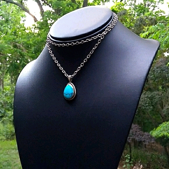 Signed Native American Turquoise Sterling PENDANT - Picture 2 of 16